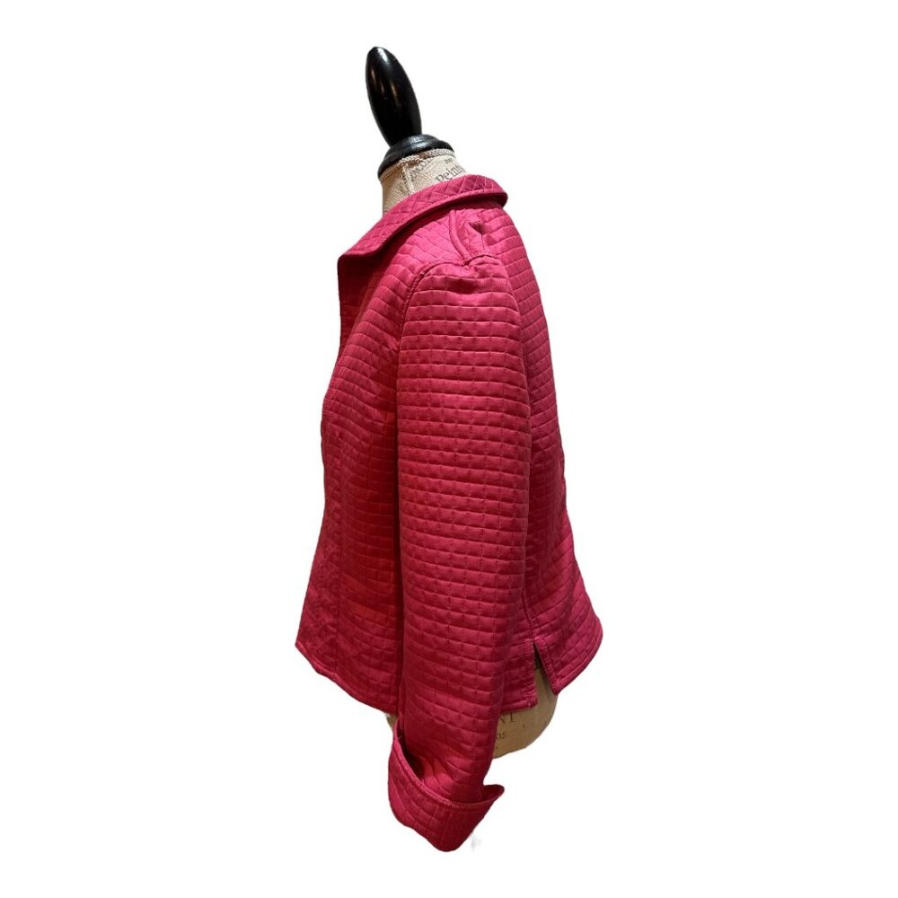 Harve Benard Open Front Quilted Blazer Jacket Pink Women's Size 8 - Picture 2 of 7